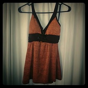 Orange and brown halter top